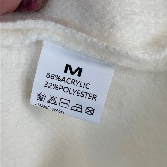 ELEGANT ITALIAN STYLE WHITE & GOLD TWEED KNIT PEARL ACCENTS CARDIGAN JACKET SZ M - Picture 9 of 9